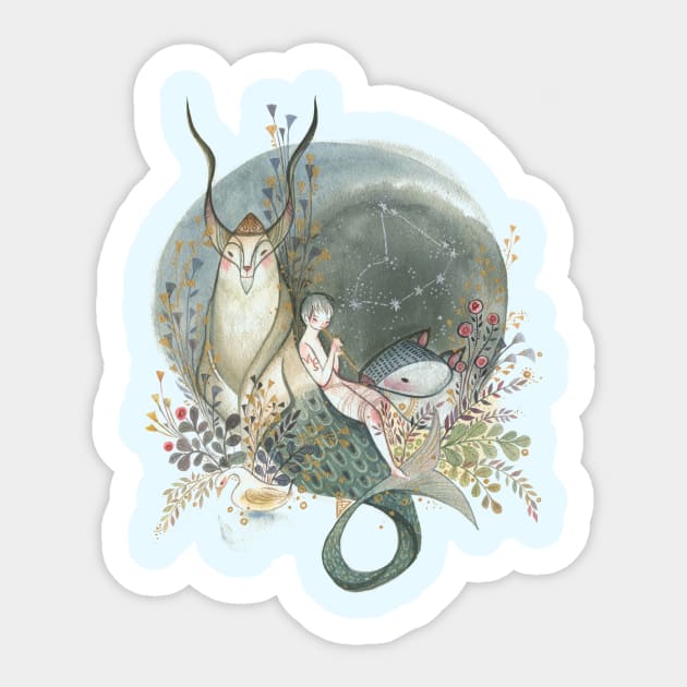 Capricorn Sticker by Alina Chau